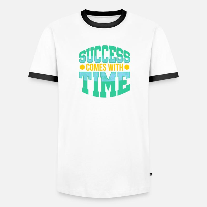 Le succès vient avec le temps T-shirt contrasté Homme