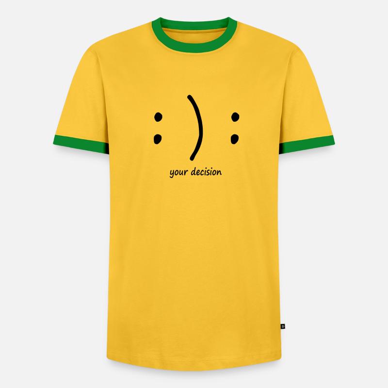 glücklich oder traurig? Emotionen Smiley - Männer Kontrast-T-Shirt - undefined