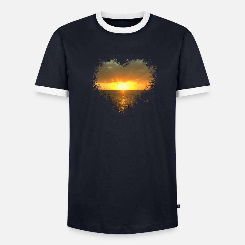 Sunrise splatter tache splash splash sun T-shirt contrasté Homme