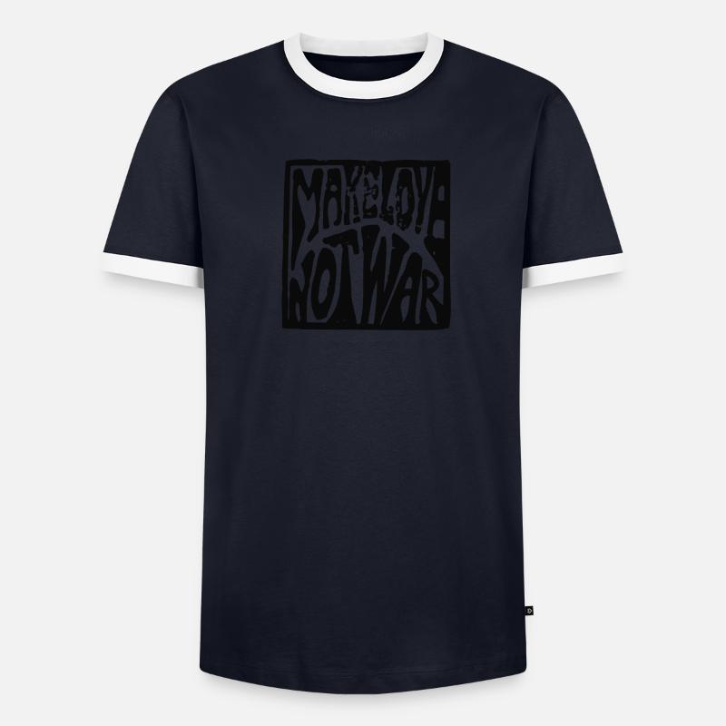 Make Love. Not War. (Schwarz) Männer Kontrast-T-Shirt