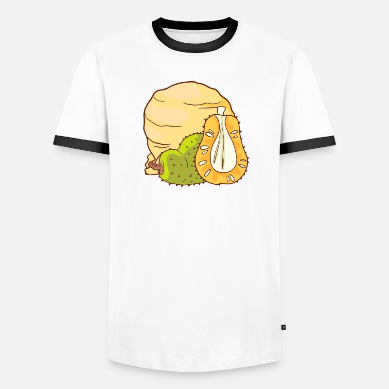 Jackfrucht Eis Speiseeis Eiskrem Eiscreme Kugeleis Männer Kontrast-T-Shirt