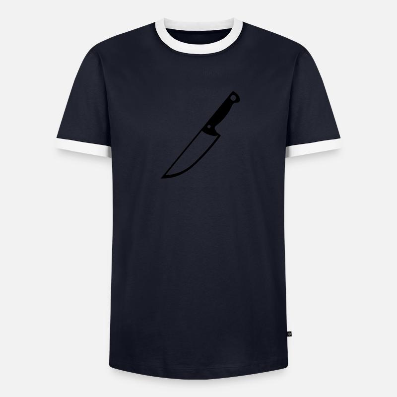 Messerdesign Männer Kontrast-T-Shirt