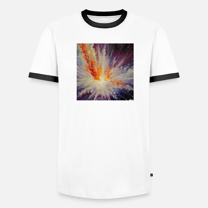 Explosion eines Sterns Männer Kontrast-T-Shirt