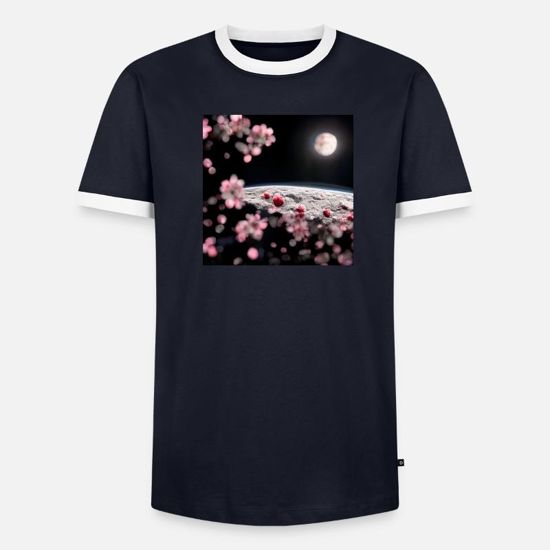 Cherry Tree on the Moon - Männer Kontrast-T-Shirt - undefined