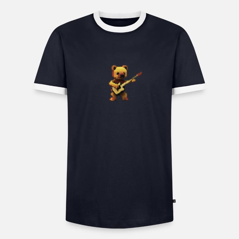 Pixelart Bärchen Männer Kontrast-T-Shirt
