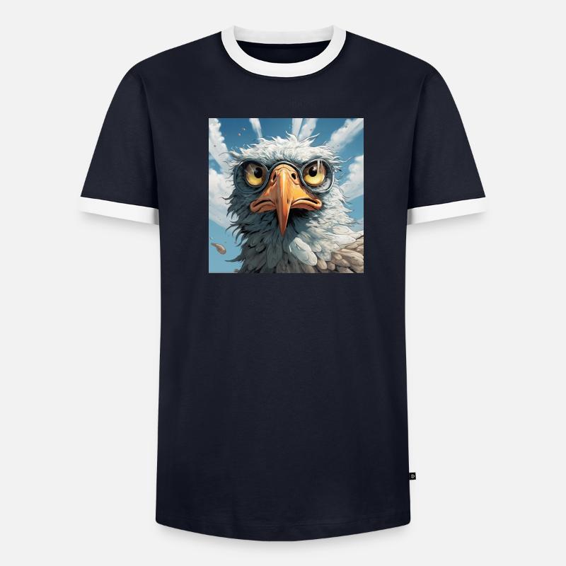 Lustighausen - Comic Style Eagle Männer Kontrast-T-Shirt
