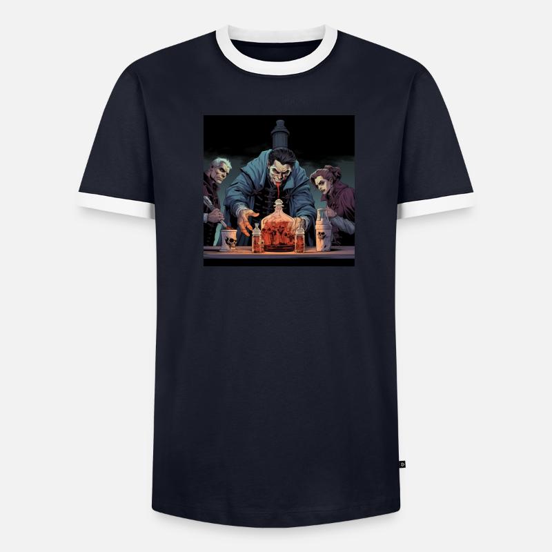 Comic style Vampire Männer Kontrast-T-Shirt