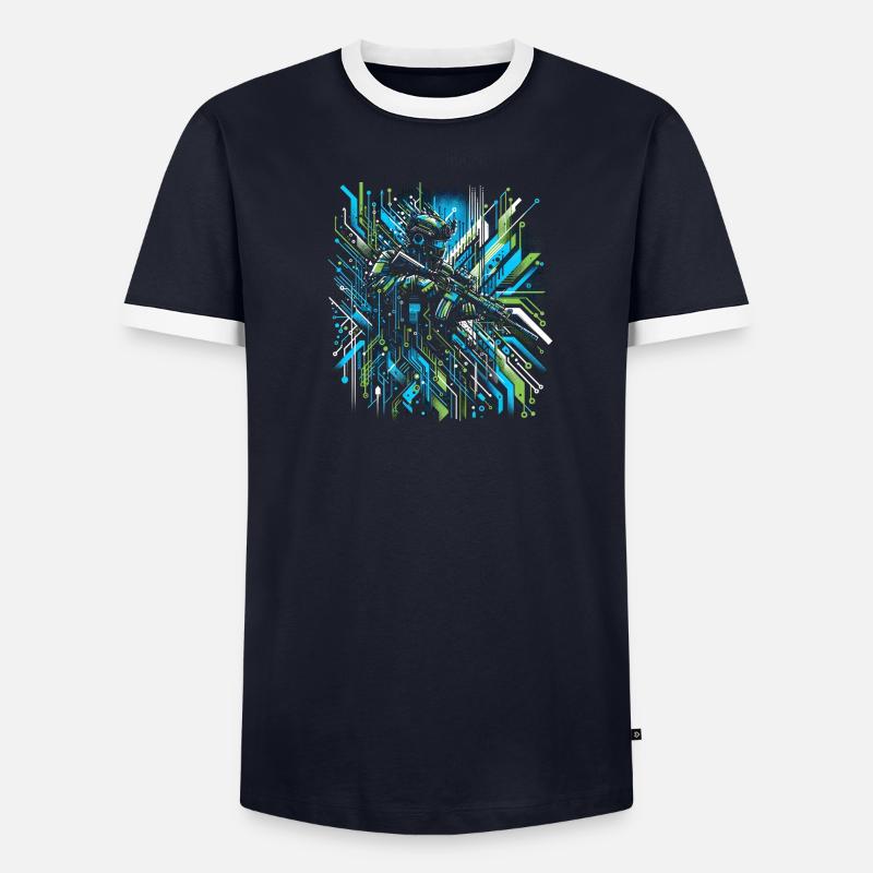 Interface du soldat cybernétique T-shirt contrasté Homme