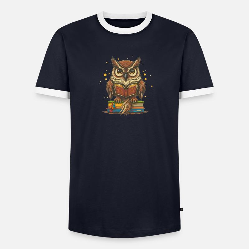 Studie Eule Männer Kontrast-T-Shirt