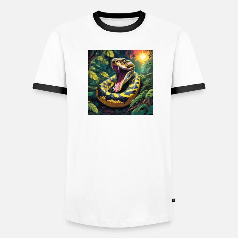 Python Schlange Männer Kontrast-T-Shirt