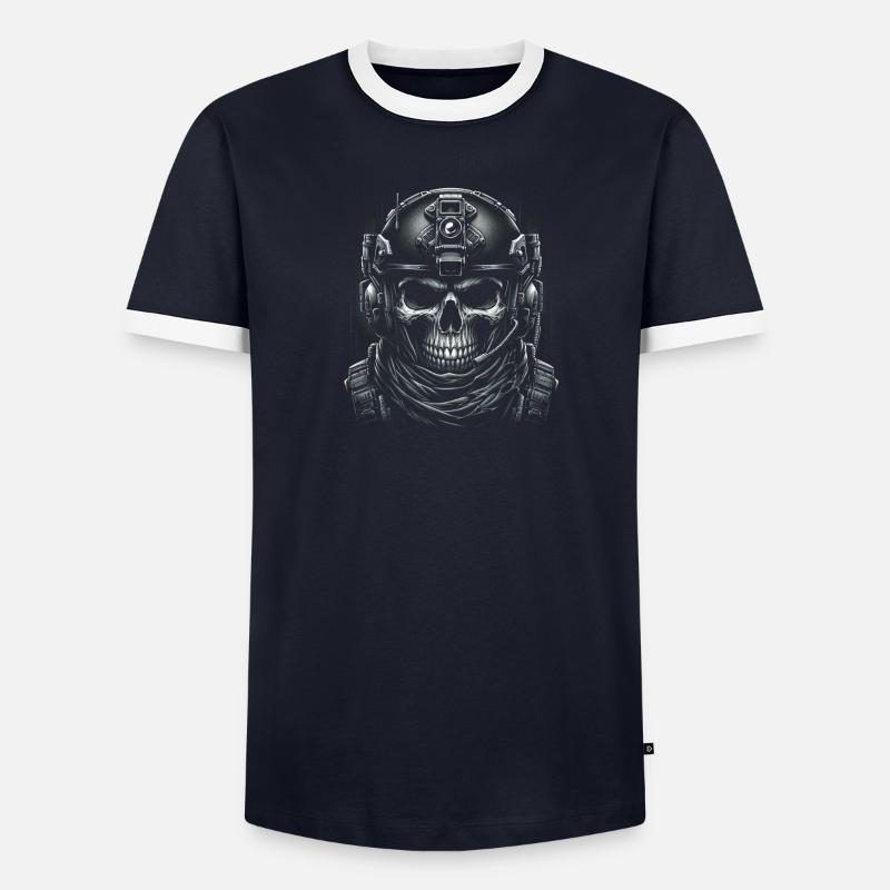Tactical Skull Commando Men's Ringer Shirt