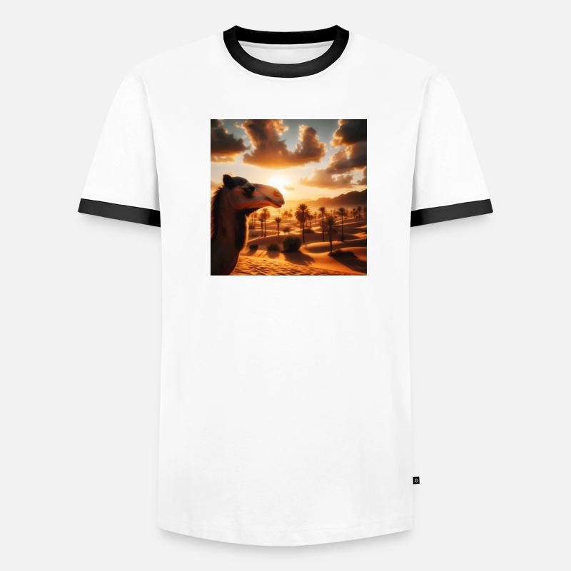 Kamel in der Wüste A2 Männer Kontrast-T-Shirt