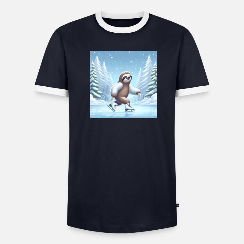 Sloth Wanderer Eislaufen Männer Kontrast-T-Shirt