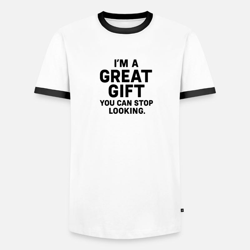 Ich bin das Geschenk - bitte nicht einpacken! Männer Kontrast-T-Shirt