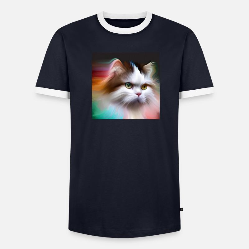Chat mignon dans l’art numérique T-shirt contrasté Homme