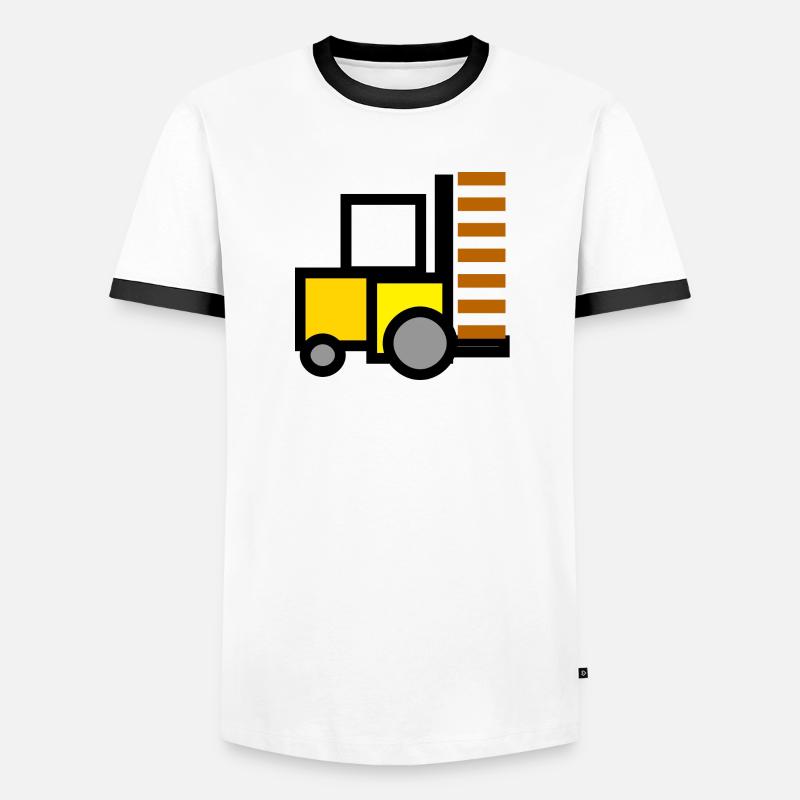 forklift fork lift truck stacker pallet pallet Men's Ringer Shirt