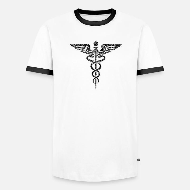 Äskulapstab Geschenkidee Männer Kontrast-T-Shirt