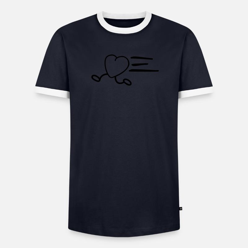 Kleines Herz läuft einen Marathon Männer Kontrast-T-Shirt