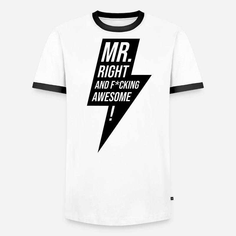 Mr Right Junggeselle Design Geschenk Männer Kontrast-T-Shirt