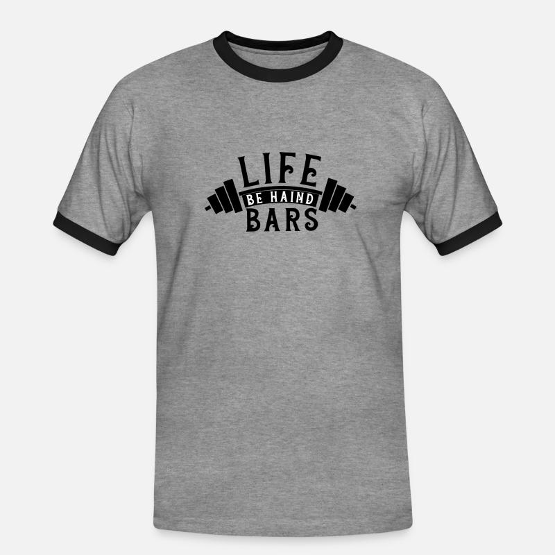 Leben hinter Gittern - Männer Kontrast-T-Shirt - Grau meliert/Schwarz