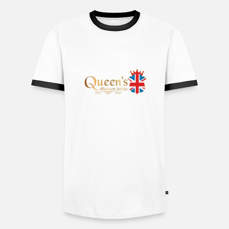 British Queen Monarchy Platinum Jubilee 70th yr Men's Ringer Shirt