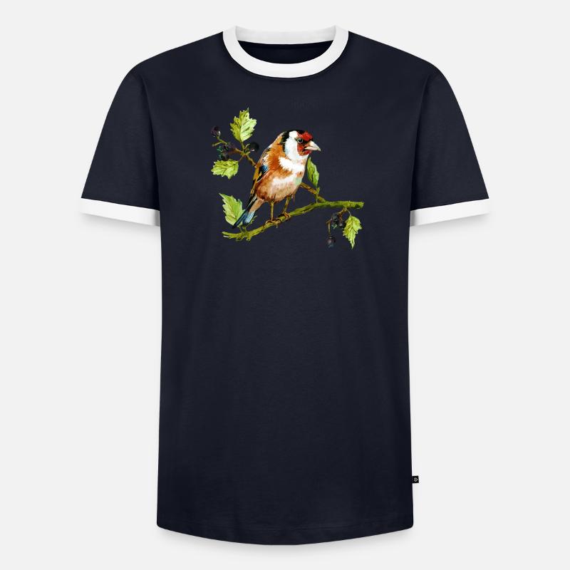 Vogel Männer Kontrast-T-Shirt