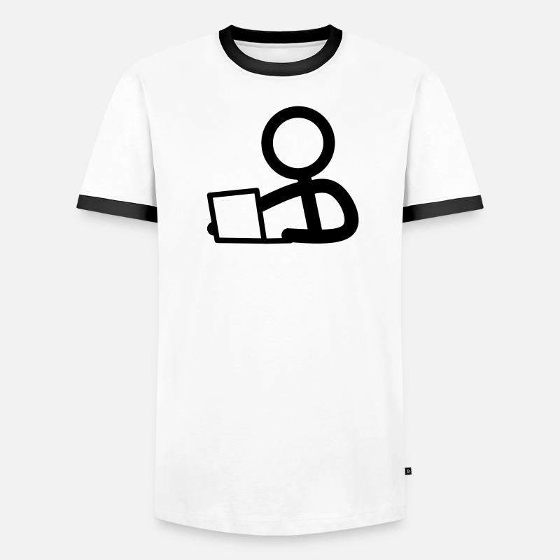 Stickman on notebook Men's Ringer Shirt