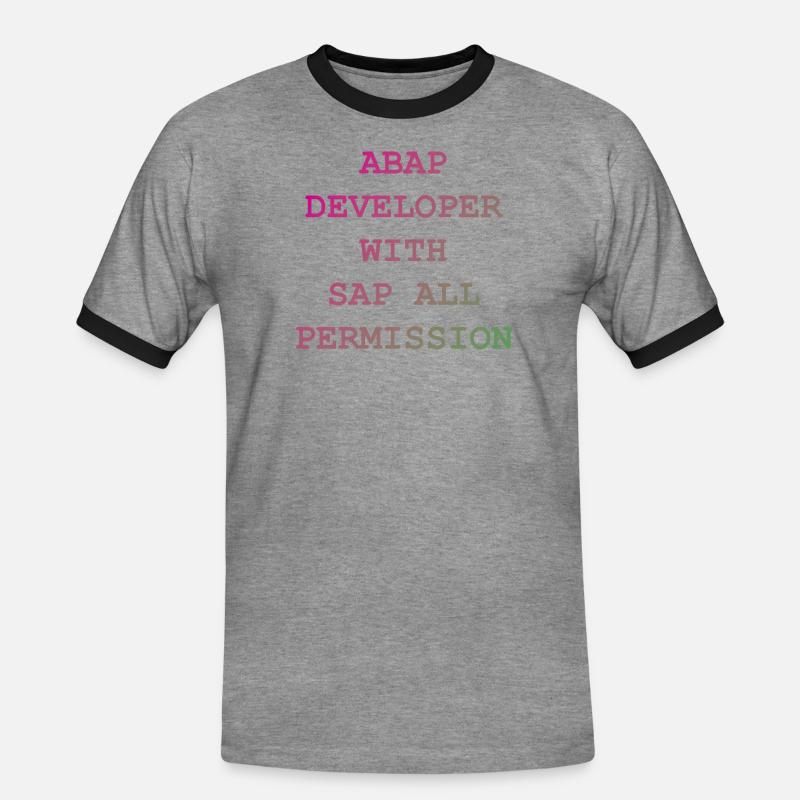 ABAP SAP Developer! Geschenkidee - Männer Kontrast-T-Shirt - Grau meliert/Schwarz