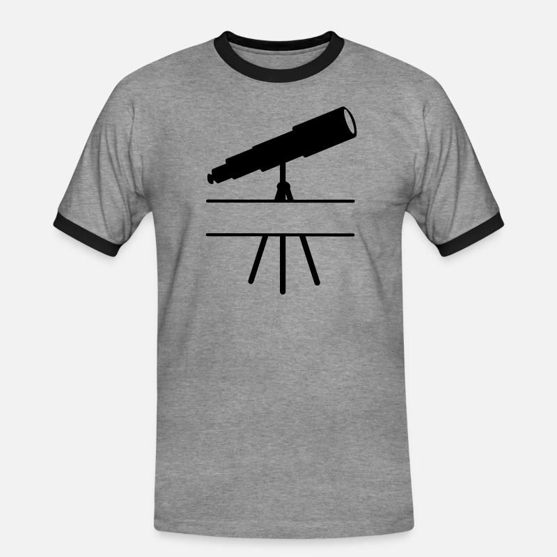 Teleskop-Schattenbild mit Leerzeichen oder Balken - Männer Kontrast-T-Shirt - Grau meliert/Schwarz
