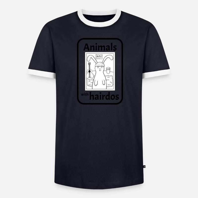 Lapin avec coiffure T-shirt contrasté Homme