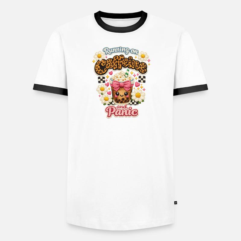 Café Chaos Patch Leopard Latte T-shirt contrasté Homme