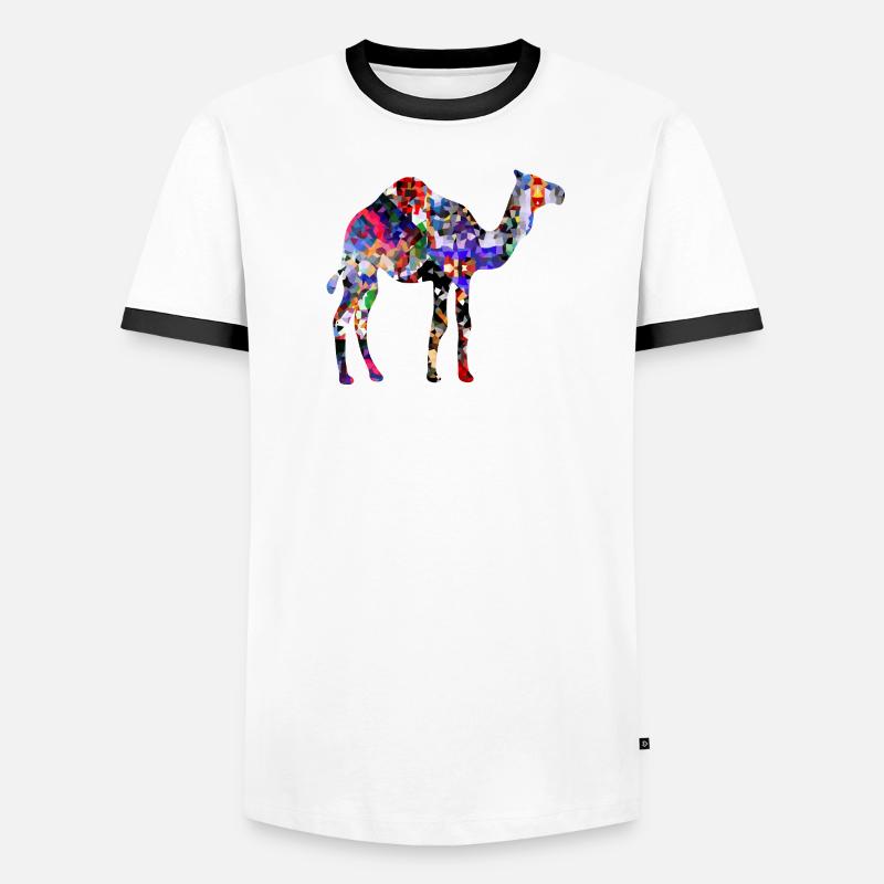 Kamel Männer Kontrast-T-Shirt
