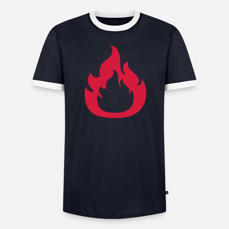 Conception de feu de logo T-shirt contrasté Homme