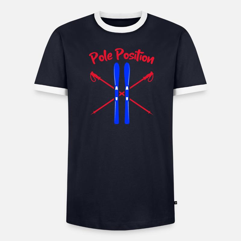Pole Position, Vacances de ski, Saison de ski, Slalom T-shirt contrasté Homme