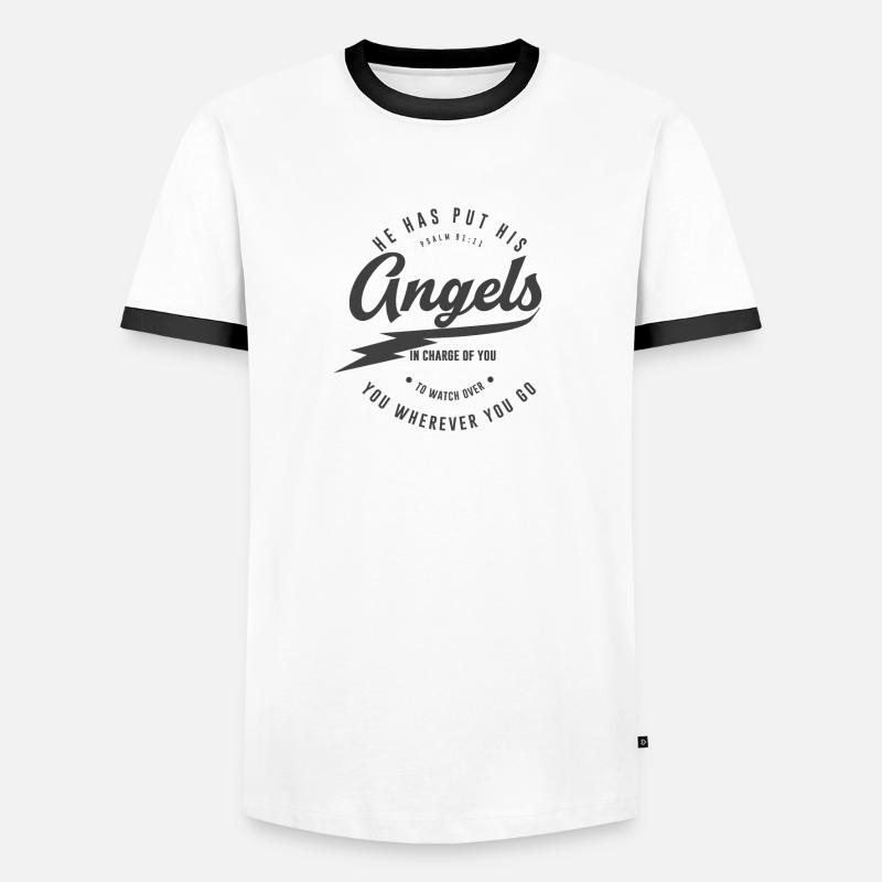 Il a mis ses anges en charge de vous T-shirt contrasté Homme