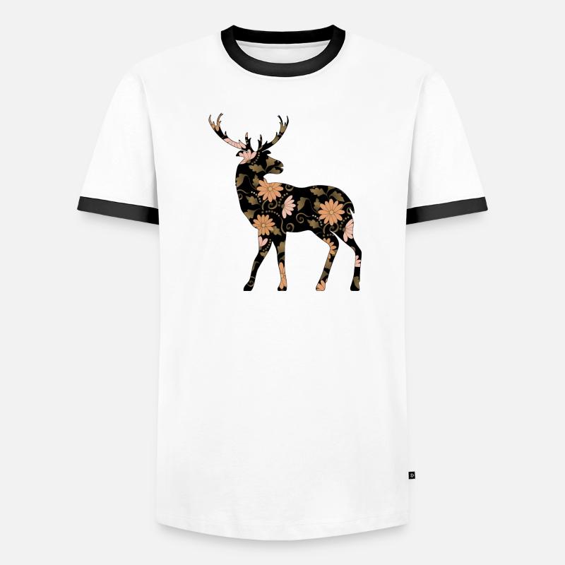 Hirsch Männer Kontrast-T-Shirt