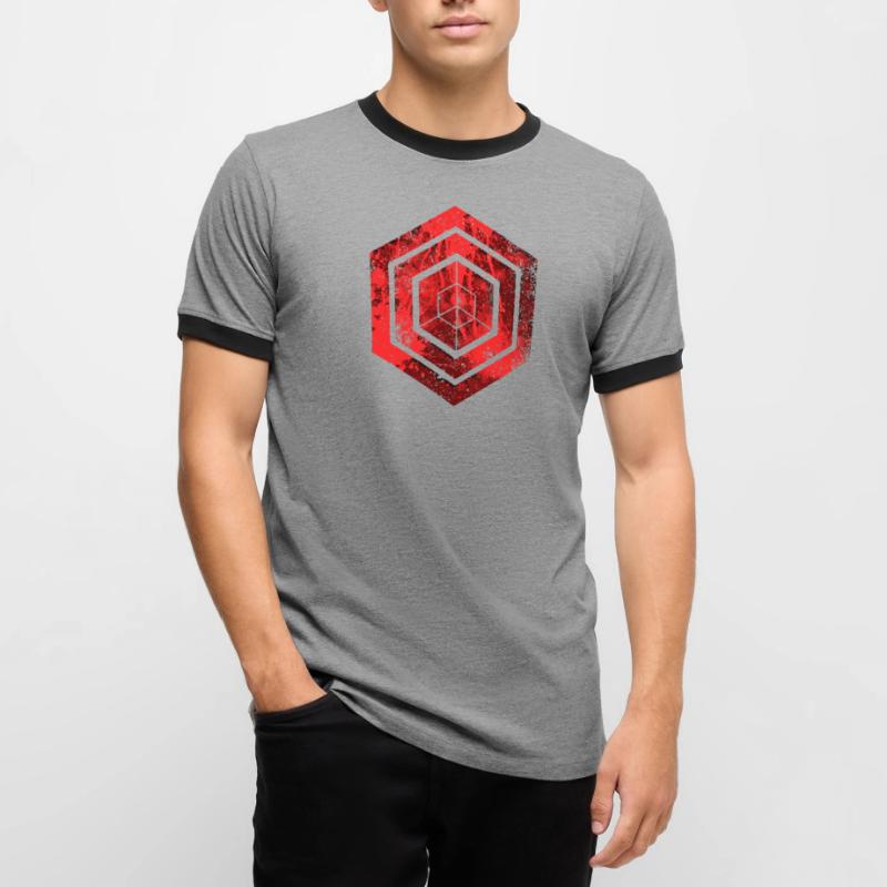 hexagon programming programmer coding geometric Men's Ringer Shirt