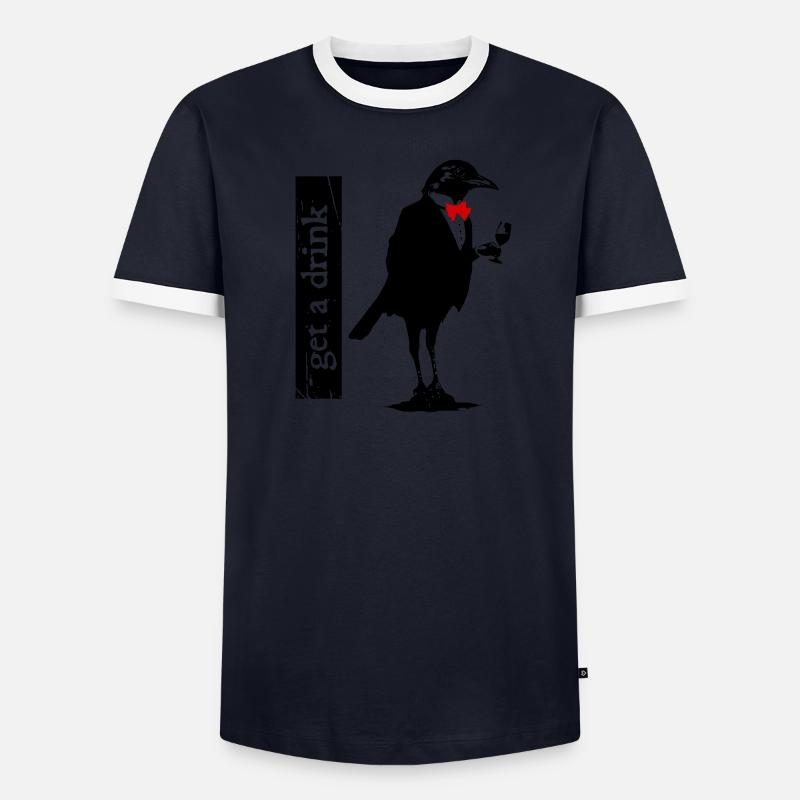 get a drink bird Männer Kontrast-T-Shirt