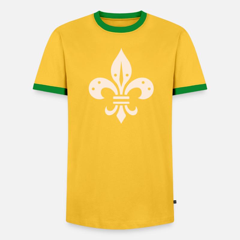 fleur de lis Design - Men's Ringer Shirt - heather grey/black