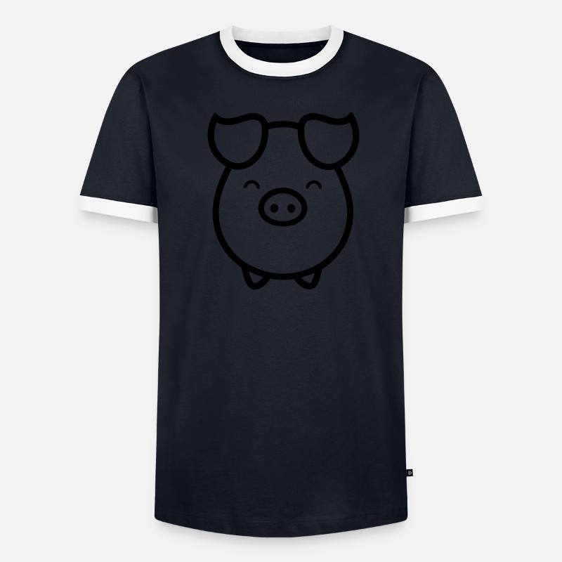 cochon T-shirt contrasté Homme