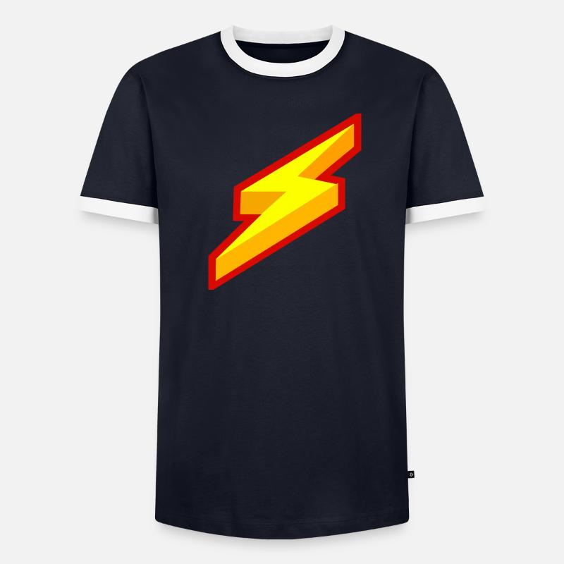 Blitz Comic Symbol Männer Kontrast-T-Shirt