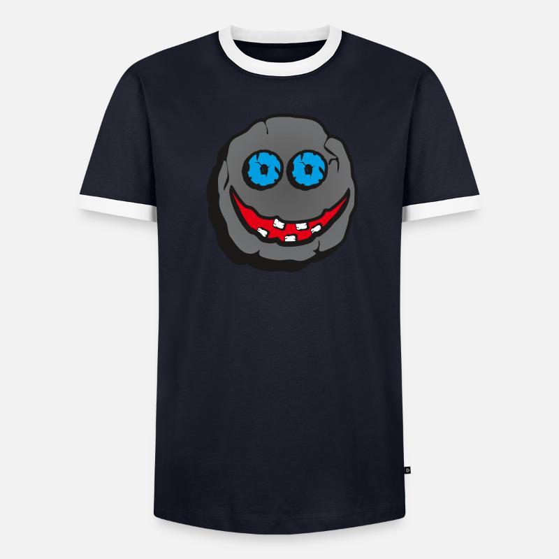 Stein Smiley Männer Kontrast-T-Shirt
