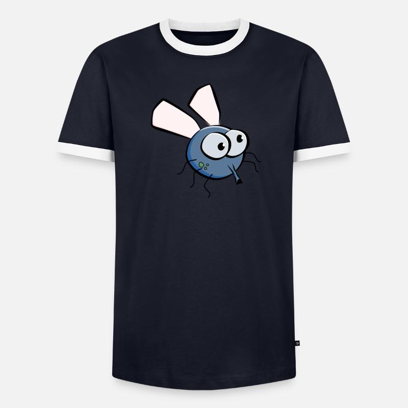 Fliege Männer Kontrast-T-Shirt