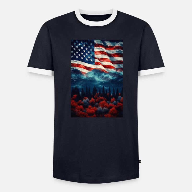 États-Unis T-shirt contrasté Homme