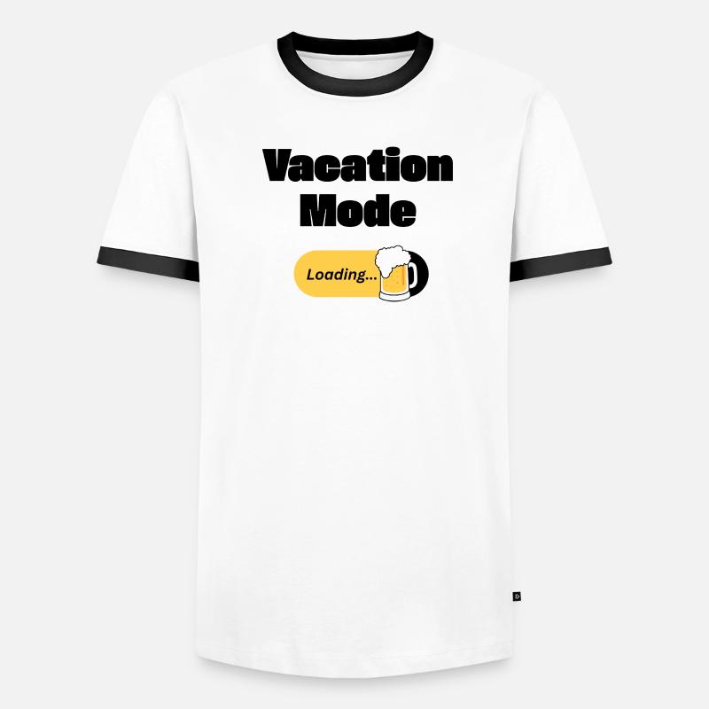 Vacation Mode On – Beer with loading bar (dark) Men's Ringer Shirt