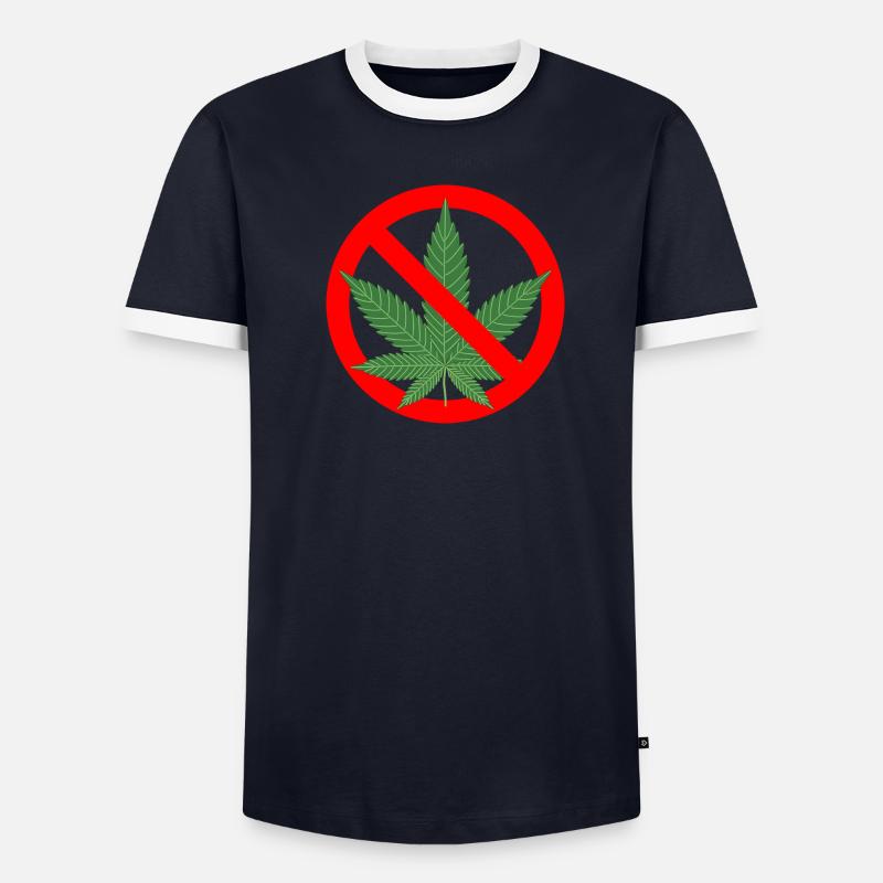 Aucune interdiction de cannabis T-shirt contrasté Homme