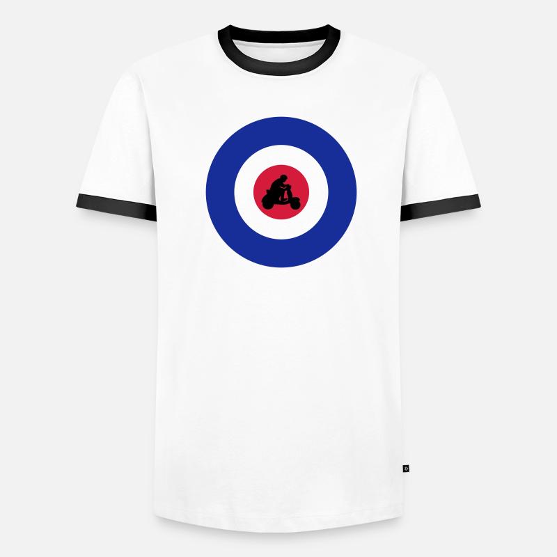 Target mit Rollerfahrer Männer Kontrast-T-Shirt