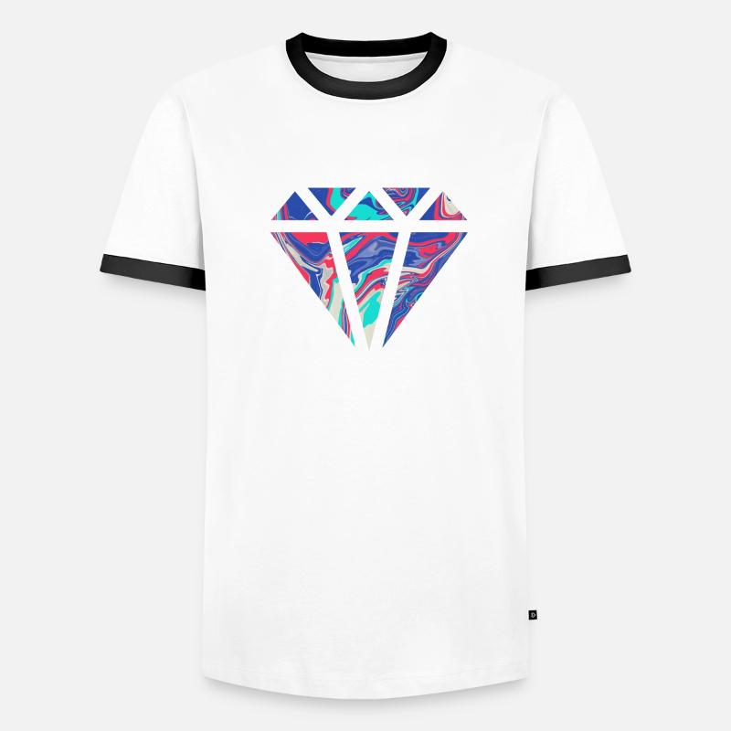 Conception de diamant coloré simple / symbole T-shirt contrasté Homme
