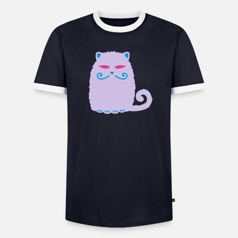 Chat persan T-shirt contrasté Homme