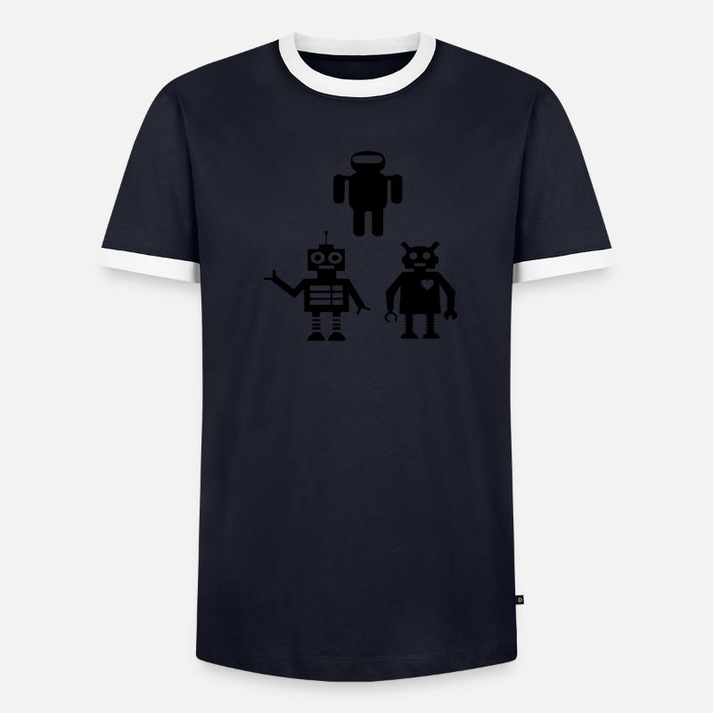 Roboter Android Männer Kontrast-T-Shirt